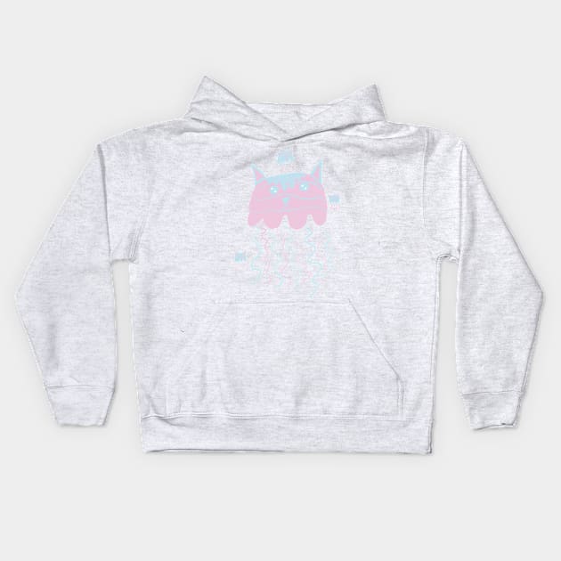 Cotton Candy Jelly Cat :: Canines and Felines Kids Hoodie by Platinumfrog